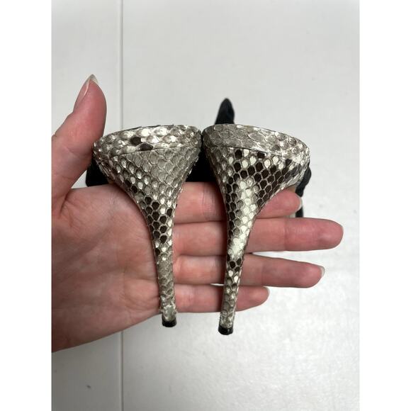 ALEXANDER BIRMAN Branca Silk & Python Ankle-Wrap Sandals Women's 36 $750 - Picture 7 of 16